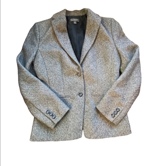 Classiques Entier Women's Grey  Wool Blazer Size 2 - Picture 4 of 9